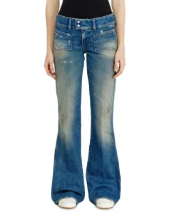 Bootcut Jeans Low Waist D-Hush, Mittelblau, Reißverschluss