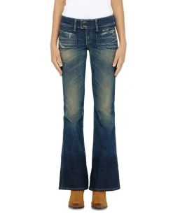 Bootcut Jeans Low Waist D-Hush,, Reißverschluss Blau