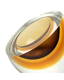 Bowl Drop Skulptur aus Muranoglas - Gelb