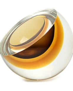 Bowl Drop Skulptur aus Muranoglas - Gelb