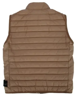 Boys' Quilted Puffer Vest Beige Fibra Poliammidica Vests