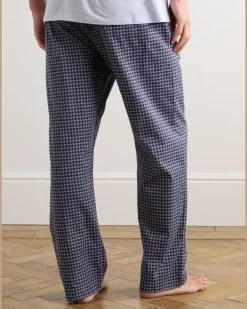 Braemar 32 Cotton-Flannel Pyjama Trousers Blue