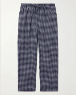 Braemar 32 Cotton-Flannel Pyjama Trousers Blue