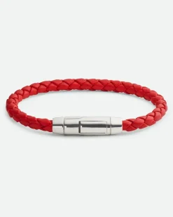 Braid Lederarmband-Rot - Herren