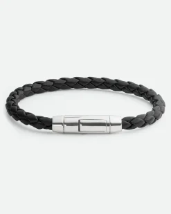 Braid Lederarmband-Schwarz - Herren