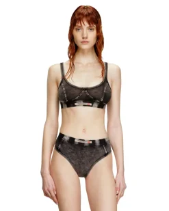 Bralette aus Jersey in Denim-Optik - BHs - Damen - Schwarz