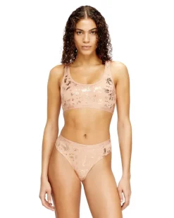 Bralette aus Stretch-Baumwolle mit Metallic-Print - BHs - Damen - Rosa