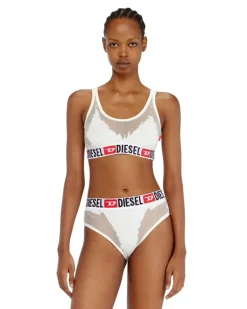 Bralette mit transparentem Devoré-Effekt - BHs - Damen - Weiss