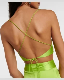 Bra-Top aus Seidensatin GrüN
