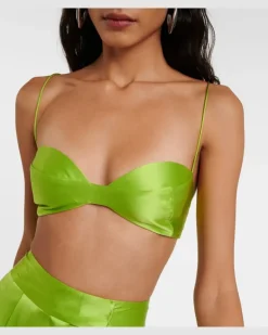 Bra-Top aus Seidensatin GrüN