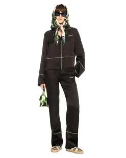 BRAUNE SATIN-PYJAMAHOSEN Schwarz