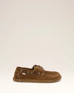 Braune Segelschuhe aus Rindsleder Braun Unisex Caramel