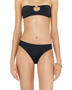 Brazilian-Slips aus Nylon mit Oval D-Detail - Strings - Damen - Schwarz