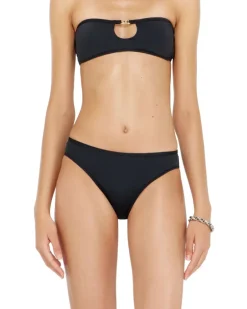 Brazilian-Slips aus Nylon mit Oval D-Detail - Strings - Damen - Schwarz