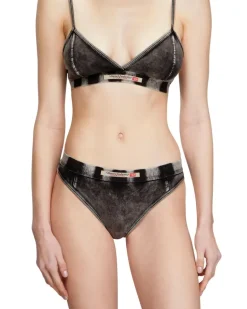 Briefs aus Jersey mit Denim-Effekt - Panties - Damen - Schwarz