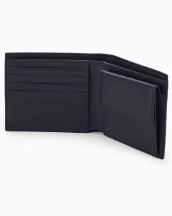 Brieftasche aus Leder mit Wellenprägung und Münzfach Braun
