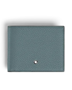 Brieftasche 6 cc aus Grain Leder - Frosted Blue - Leder - MB223015 - Brieftaschen