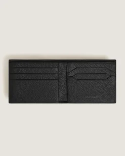 Brieftasche 6 cc aus Grain Leder - Schwarz - Leder - MB220198 - Brieftaschen