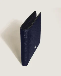 Brieftasche 8 cc aus Grain Leder - Mitternachtsblau - Leder - MB220038 - Brieftaschen