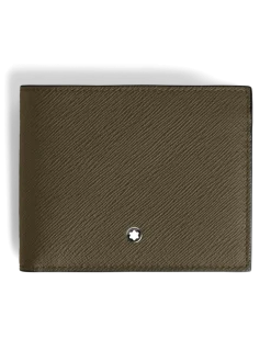 Brieftasche 6 cc aus Sartorial Leder - Khaki - Leder - MB221362 - Brieftaschen