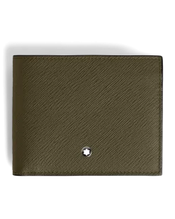 Brieftasche 6 cc aus Sartorial Leder - Khaki - Leder - MB221362 - Brieftaschen