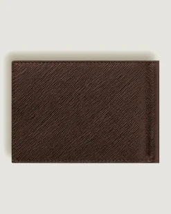 Brieftasche 6 cc mit Geldscheinklammer aus Sartorial Leder - Ebony colour - Leder - MB223017 - Brieftaschen