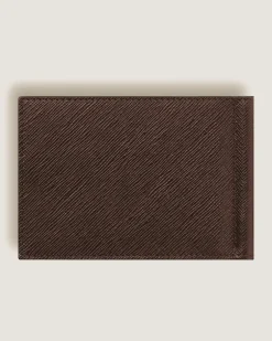 Brieftasche 6 cc mit Geldscheinklammer aus Sartorial Leder - Ebony colour - Leder - MB223017 - Brieftaschen