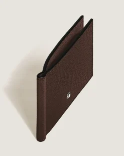 Brieftasche 6 cc mit Geldscheinklammer aus Sartorial Leder - Ebony colour - Leder - MB223017 - Brieftaschen