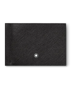 Brieftasche 6 cc mit Geldscheinklammer aus Sartorial Leder - Schwarz - Leder - MB130316 - Brieftaschen