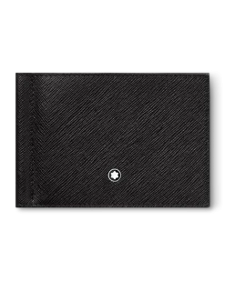 Brieftasche 6 cc mit Geldscheinklammer aus Sartorial Leder - Schwarz - Leder - MB130316 - Brieftaschen