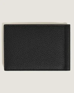 Brieftasche 6 cc mit Geldscheinklammer aus Grain Leder - Schwarz - Leder - MB221402 - Brieftaschen