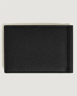Brieftasche 6 cc mit Geldscheinklammer aus Grain Leder - Schwarz - Leder - MB221402 - Brieftaschen