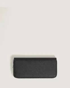 Brieftasche 8 cc mit Reißverschluss aus Sartorial Leder - Schwarz - Leder - MB222949 - Brieftaschen