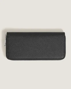 Brieftasche 8 cc mit Reißverschluss aus Sartorial Leder - Schwarz - Leder - MB222949 - Brieftaschen