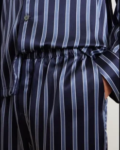 Brindisi Striped Silk-Satin Pyjama Set Blue