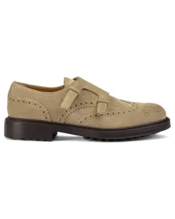 brogue-detail double-strap monk shoes - Nude