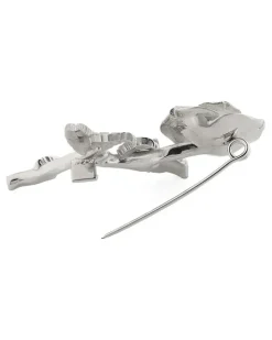 Brosche aus Sterlingsilber mit Rosenmotiv