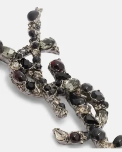 Brosche Cassandre mit Kristallen Schwarz