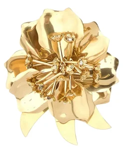 Brosche mit Blumenmotiv - Gold