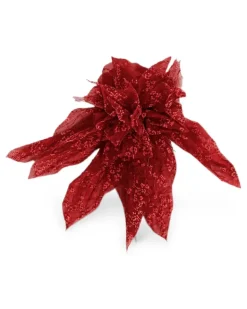 Brosche mit Blumenmotiv - Rot