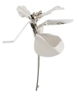 Brosche mit Blumenmotiv - Silber