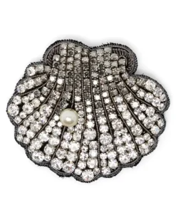 Brosche mit Kristallen - Silber