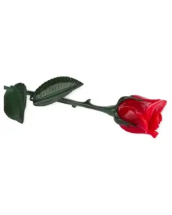 Brosche mit Rosenmotiv - Rot