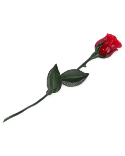 Brosche mit Rosenmotiv - Rot