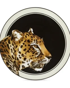 Brotteller mit Leoparden-Print (2er-Set) - Schwarz