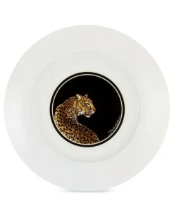 Brotteller mit Leoparden-Print (2er-Set) - Schwarz