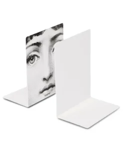 Buchstützen mit Gesichtsmotiv - Schwarz