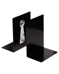 Buchstützen mit Schlüsselloch-Motiv - Schwarz