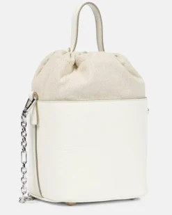 Bucket Bag 5AC aus Leder Weiß