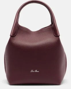 Bucket Bag Bale Small aus Leder Burgunderrot